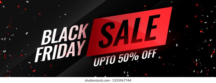 black friday event sale with confetti design