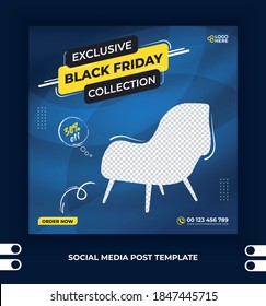 Black friday exclusive modern furniture sale square post template