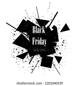 black Friday, explosion triangles splashes, vector