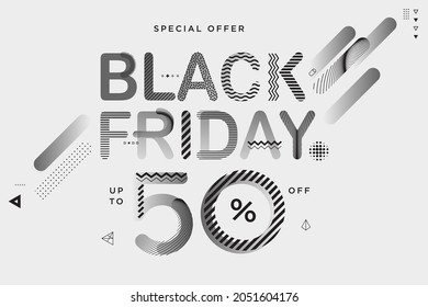Black Friday eye catching sale banner. Vector illustration concept for web banner, social media banner, internet advertising, store branding and marketing material.