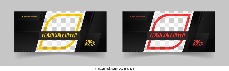 Black Friday Facebook cover. Flash sale social media banner design. Abstract banner design for ads, banner social media, banner fashion sale background. facebook cover photo design. _JM