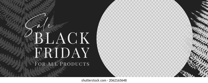 Black Friday Facebook cover Sale template. Layout design for marketing promotion. Social Media post cover. Set of sale banner template. Network background. Black and white nature. Vector illustration