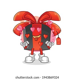 black friday fallin love vector. cartoon character