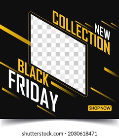 Black Friday fashion banner social media post template. Black Friday sale banner. Social media. New Year. Xmas background. Banner, poster, modern Social Media Template for Facebook and Instagram. _JM
