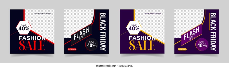 Black Friday fashion banner social media post template. Black Friday sale banner. Social media. New Year. Xmas background. Banner, poster, modern Social Media Template for Facebook and Instagram. _JM