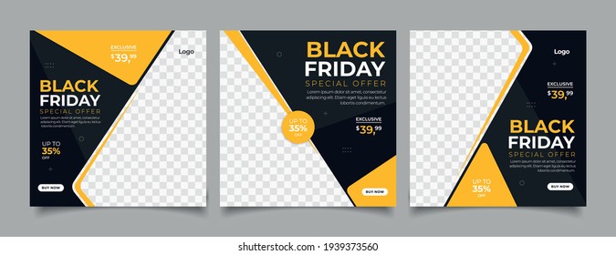 Black Friday Fashion Sale social media post Brush design template