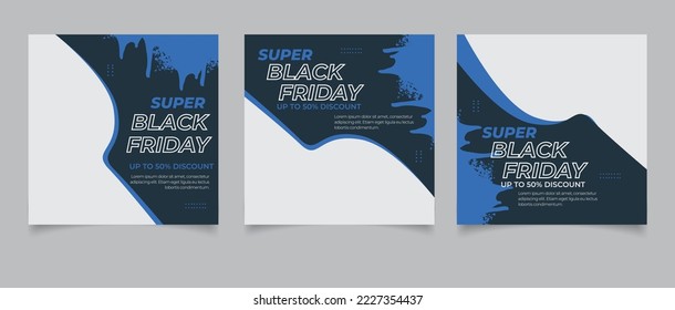 Black Friday Fashion Sale social media post Brush design template Premium Vector