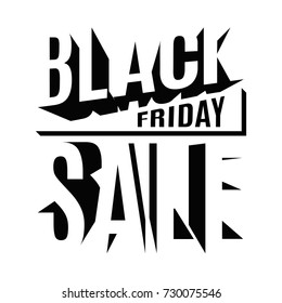 Black Friday festive banner composed of 3d letters with an unusual illusion. 3d lettering design