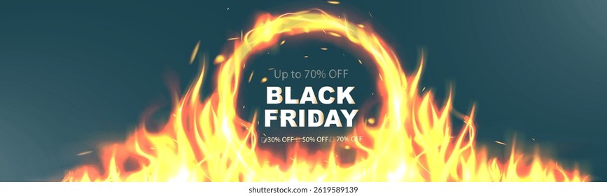 	
Black friday fire frame, discount promotion, hot deal, shopping offer, special offer, big sale, price drop, cyber monday, holiday shopping, retail marketing.	