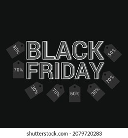Black Friday flat design on dark background