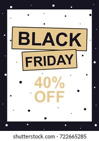 Black Friday. Flat design for printing promotional materials, advertising, posters, banners, sign boards. Vector illustration for sale, discount shop.