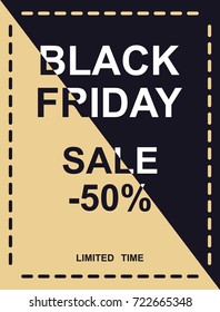 Black Friday. Flat design for printing promotional materials, advertising, posters, banners, sign boards. Vector illustration for sale, discount shop.