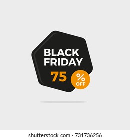 Black friday flat design sale badge - vector illustration for e-commerce website and on-line shopping