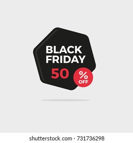 Black friday flat design sale badge - vector illustration for e-commerce website and on-line shopping