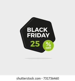 Black friday flat design sale badge - vector illustration for e-commerce website and on-line shopping