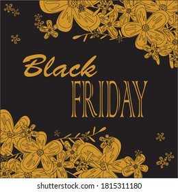 black friday with  flower design for social media