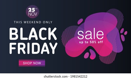 Black Friday. Fluid abstract background. Vector.