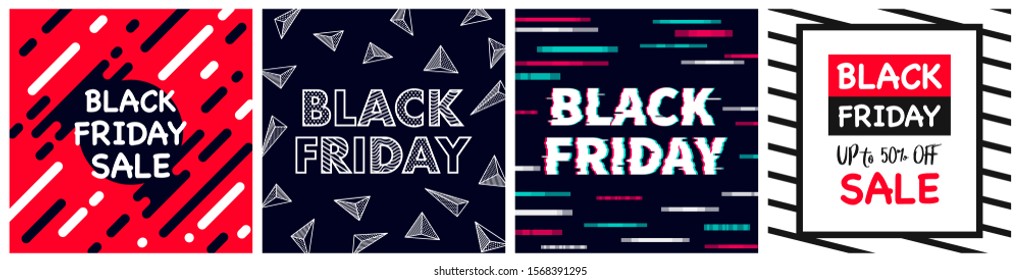 Black Friday Flyer Banner poster template vector illustration Background greeting card set pack