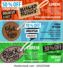 Black Friday Flyer Template Set - Vector Illustration, Graphic Design, Editable For Your Design