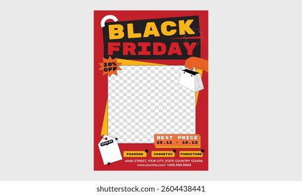 Black Friday Flyer. Vector illustration.