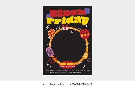 Black Friday Flyer. Vector illustration.