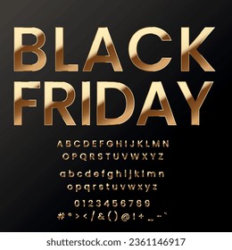 Black Friday Font Design and Gold Metal Font Design