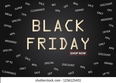 Black Friday frame background for advertisement, promotion,banner,poster,social media,website,mobile website,email and newsletter design,marketing material,flat style,vector template illustration.