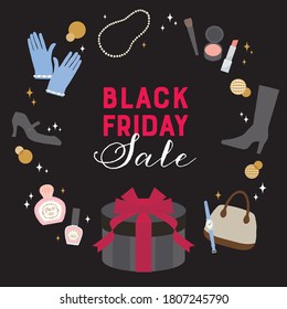 Black Friday Frame Illustration with Black Background