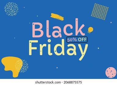 Black Friday fun colorful layout elements