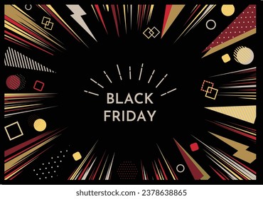 Líneas geométricas concéntricas de Black Friday