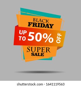 Black Friday Geometric Design Template.Discount Banner