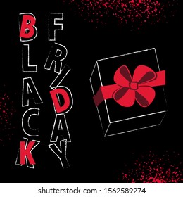 Black friday gift banner layout design. Sale poster template. Big Sale, super discounts banner