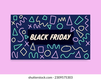 Black friday gift card doodle hand drawn