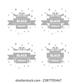 black friday gift icon on a white background, vector illustration
