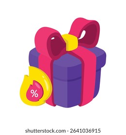 Black Friday Gift Vector style icon. Eps 10 file