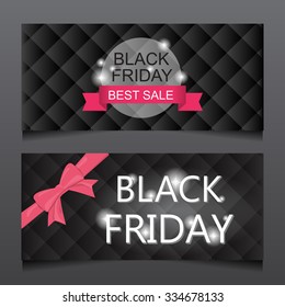 black friday gift voucher certificate coupon template, can be use for girl business shopping card, customer sale and promotion, layout, banner, web design. vector illustration