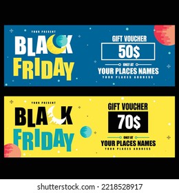 BLACK FRIDAY GIFT VOUCHER Design Template WITH Cresent Moon BACKGROUND