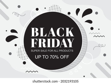 Black Friday Give Big Discount Sale For All Products with Gift Box, Ribbon, Balloon For Poster, Banner, Promotion or Background Vector Illustration 