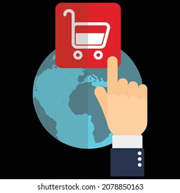 Black Friday, globe, shopping icon vector illustration design