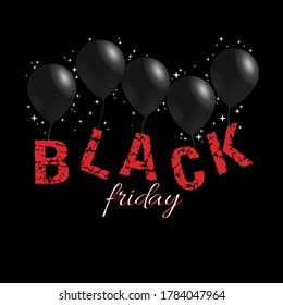 Black friday glowing poster. Special offer and discount banner on black. Season sale. Big sale shopping