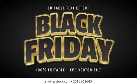 black friday gold 3d text effect design