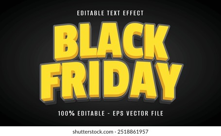 black friday gold 3d text effect design