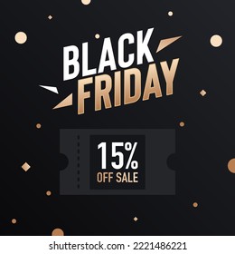 Black Friday Gold Banner 15 OFF