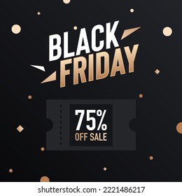 Black Friday Gold Banner 75 OFF