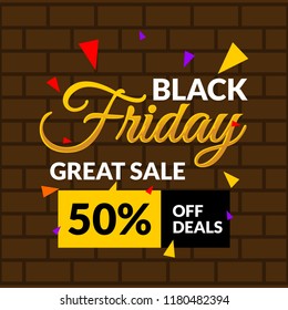 Black friday gold brown banner