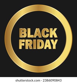 Black Friday gold icon for advertising, banners, leaflets and flyers