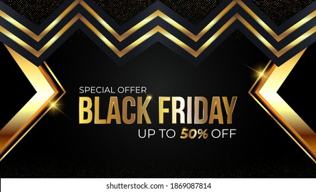 Black Friday with golden arrow