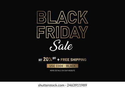 Black Friday Golden Color supper sale design