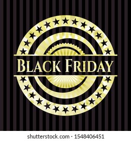 Black Friday golden emblem. Vector Illustration. Detailed.