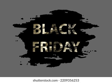 Black Friday, golden texture on black background. Vector illustration